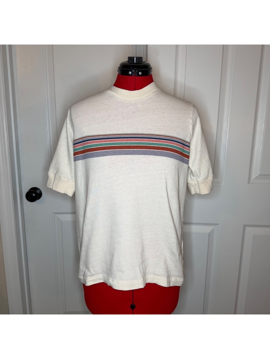 Madewell Tops - Madewell Retro Stripe Relaxed Short Sleeve Cotton Tee Cream Womens M